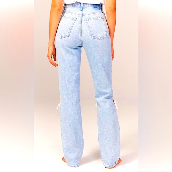 Abercrombie & Fitch The 90s Straight High Rise Jeans 26 / 2 Long - Picture 12 of 12